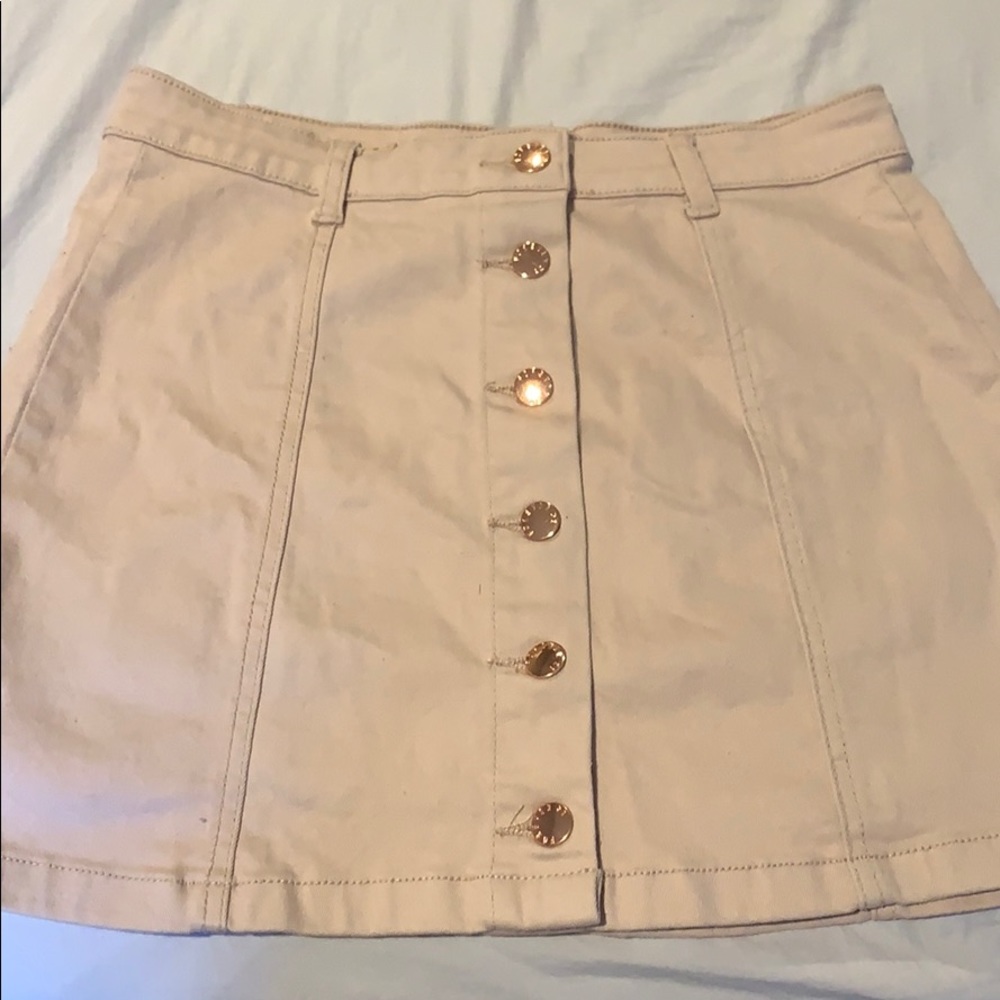 Light pink stretchy pink button up skirt